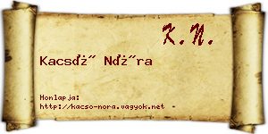 Kacsó Nóra névjegykártya