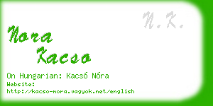 nora kacso business card