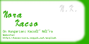 nora kacso business card